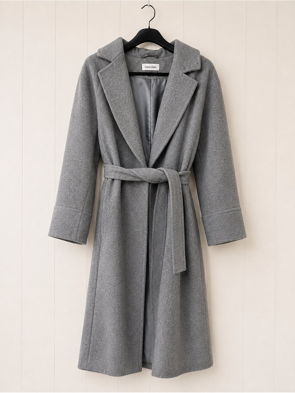 Calvin Klein Gray Alpaca Wool Coat Size 14 Dress Long Coat Classic